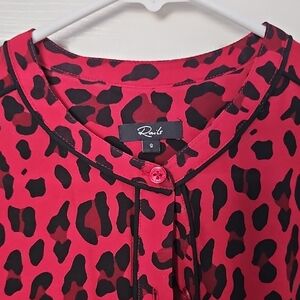 Rails Red and Black Leopard Print Button Down Shirt